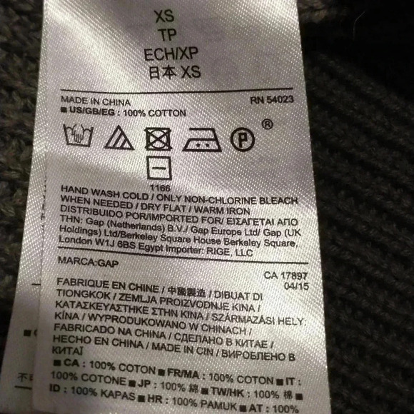 Gap  striped knit pocket over sized open front cardigan size XS - Picture 3 of 5